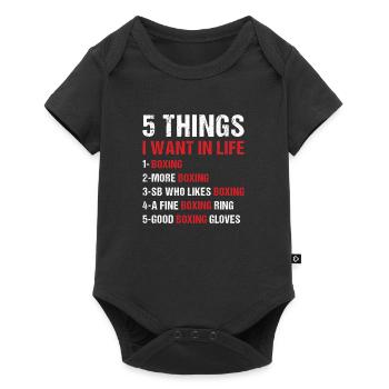 Sport 5 Things I Want In Life Boxing - Baby Premium short-sleeve bodysuit - black - Front