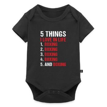 Sport 5 Things I Love In Life Boxing - Baby Premium short-sleeve bodysuit - black - Front