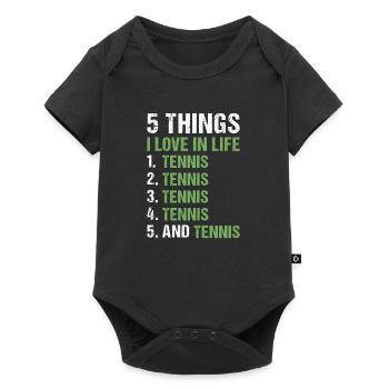 Sport 5 choses que j’aime dans la vie Tennis - Body à manches courtes Premium Bébé - noir - Devant
