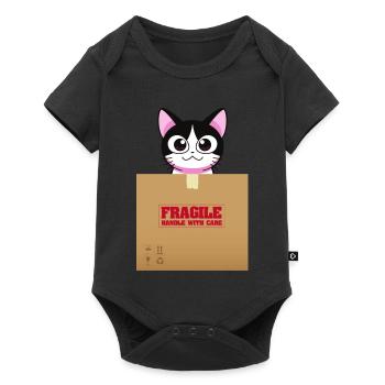 Kitten on Fragile Box Kawaii - Baby Premium short-sleeve bodysuit - black - Front