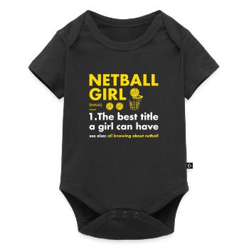 Sport Girl Definition Netball - Baby Premium short-sleeve bodysuit - black - Front