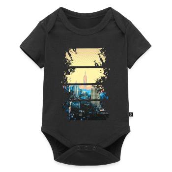 NYC silhouette in neon hues - Baby Premium short-sleeve bodysuit - black - Front