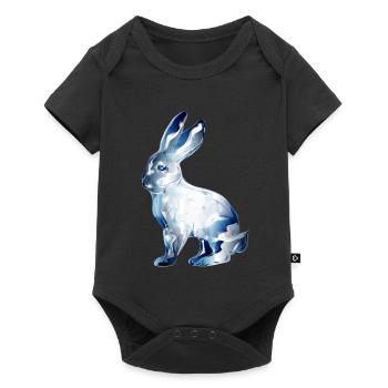 glass rabbit colored in glass look - Baby Premium short-sleeve bodysuit - black - Front