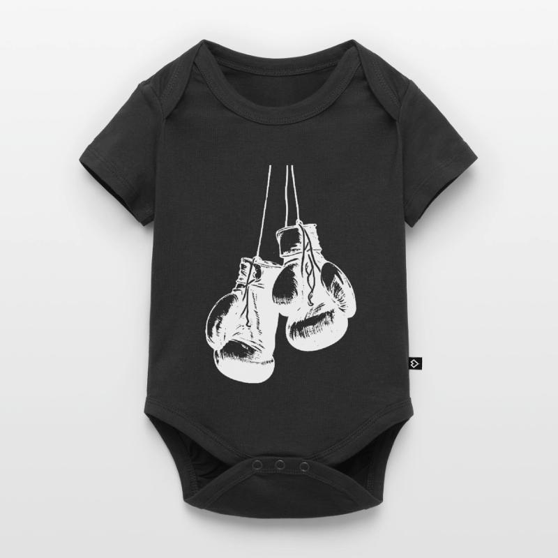 Conception de gants de boxe blancs suspendus. Conception de logo Body à manches courtes Premium Bébé