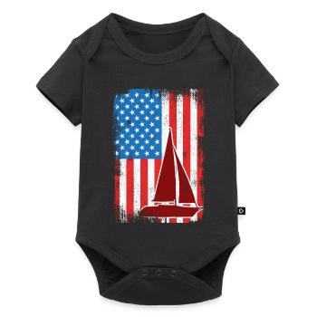 4th of July Sailing USA - Baby Premium short-sleeve bodysuit - black - Front
