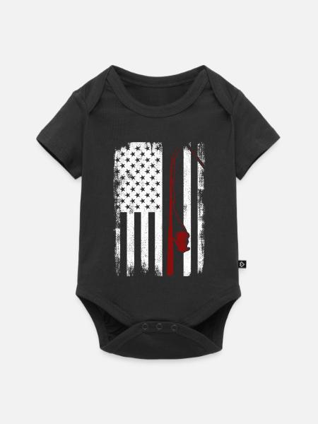 Patriotischer Fischer - Baby Premium Kurzarmbody - Schwarz