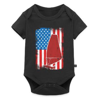 Windsurfer patriotique des États-Unis - Body à manches courtes Premium Bébé - noir - Devant