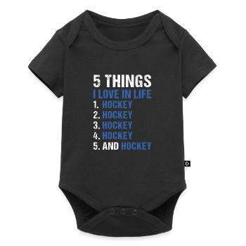 Sport 5 choses que j’aime dans la vie Hockey - Body à manches courtes Premium Bébé - noir - Devant
