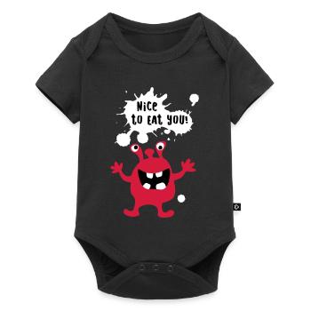 Monster Cool Comics Quotes Funny Fun - Baby Premium short-sleeve bodysuit - black - Front