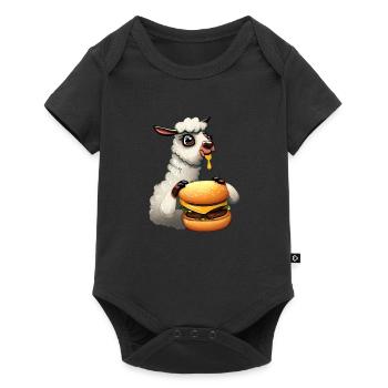 Lama Cheeseburger - Body à manches courtes Premium Bébé - noir - Devant