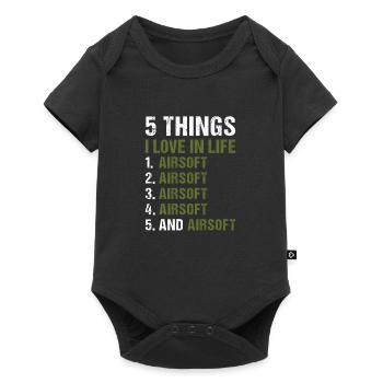 Sport 5 Things I Love In Life Airsoft - Baby Premium short-sleeve bodysuit - black - Front