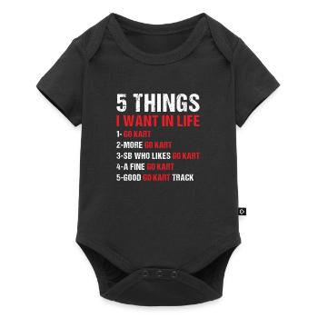 Sport 5 choses que je veux dans la vie Go Kart - Body à manches courtes Premium Bébé - noir - Devant