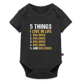 5 choses que j’aime dans la vie Bulldog - Body à manches courtes Premium Bébé - noir - Devant