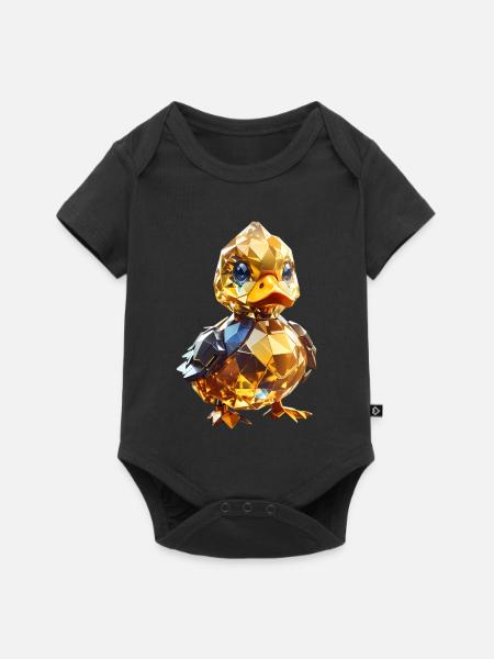 Kristall Ente - Baby Premium Kurzarmbody - Schwarz