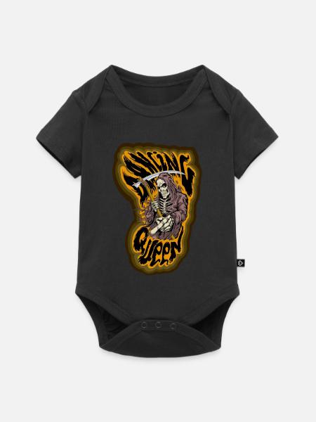 Todessensenmann mit Feuer - Baby Premium Kurzarmbody - Schwarz