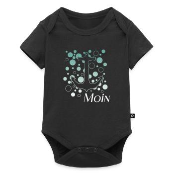 Moin - Baby Premium Kurzarmbody - Schwarz - Vorne