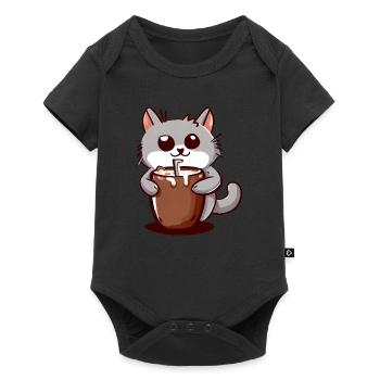 Chat de cacao - Body à manches courtes Premium Bébé - noir - Devant