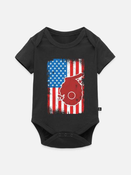 Patriotischer US Imker - Baby Premium Kurzarmbody - Schwarz