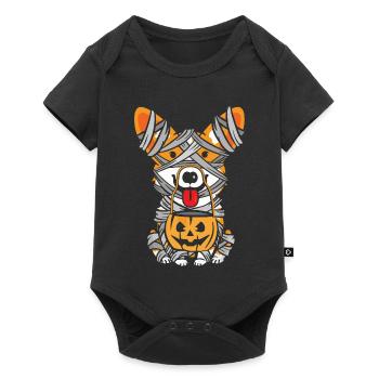 Halloween Dog Wrapped in Bandages - Baby Premium short-sleeve bodysuit - black - Front