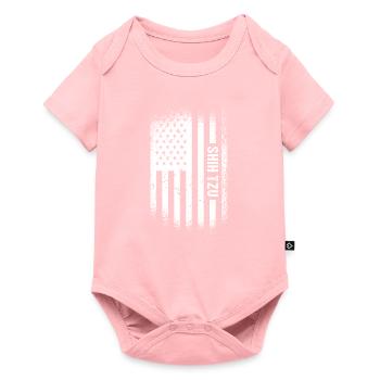 Shih Tzu Us Drapeau - Body à manches courtes Premium Bébé - rose - Devant