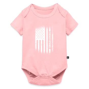 Chien Corgi Us drapeau - Body à manches courtes Premium Bébé - rose - Devant