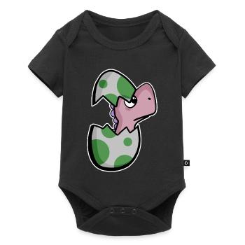 Dinosaure oeuf Dino bébé Motif - Body à manches courtes Premium Bébé - noir - Devant
