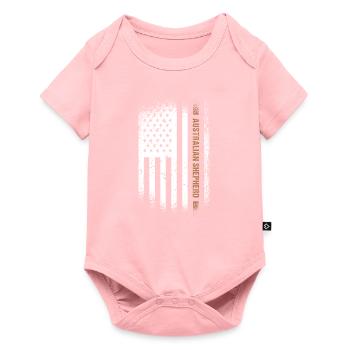 Chien Aussie Us Drapeau - Body à manches courtes Premium Bébé - rose - Devant