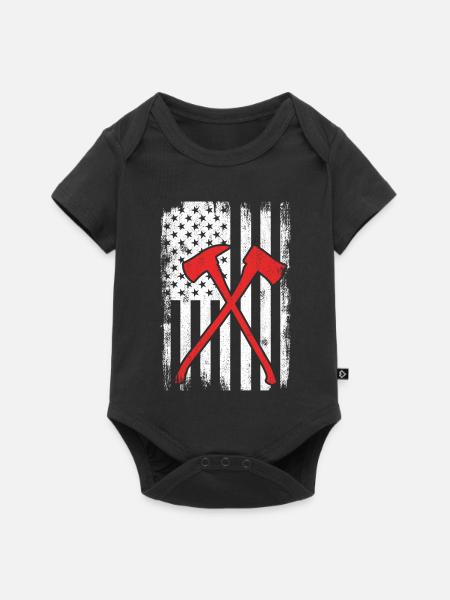 USA Feuerwehr - Baby Premium Kurzarmbody - Schwarz