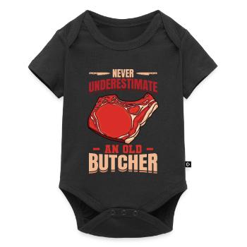 Never underestimate an old butcher - Baby Premium short-sleeve bodysuit - black - Front