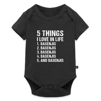 Dog 5 Things I Love In Life Basenji - Baby Premium short-sleeve bodysuit - black - Front