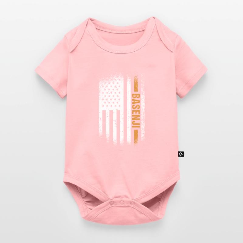 Cane Basenji Us Bandiera Body Premium a maniche corte per neonati 