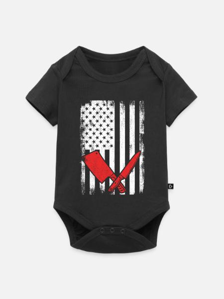 4. Juli USA Metzger - Baby Premium Kurzarmbody - Schwarz