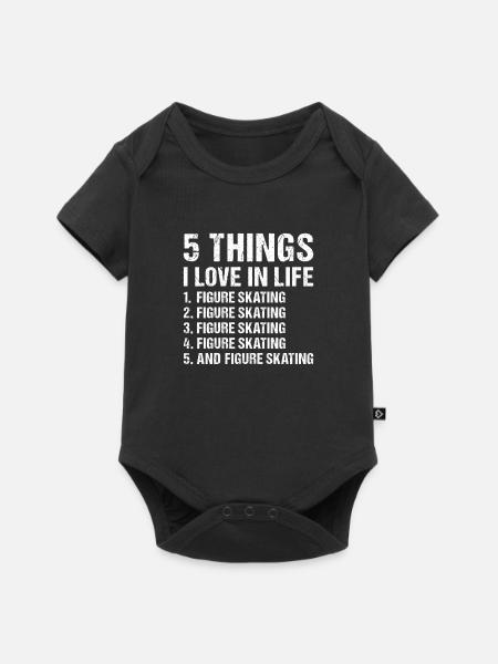 Sport 5 Things I Love In Life Figure Skating - Baby Premium Kurzarmbody - Schwarz