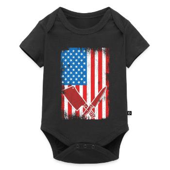 Boucher du drapeau des États-Unis - Body à manches courtes Premium Bébé - noir - Devant