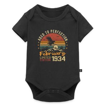 Né en Fevrier 1934 Anniversaire 1934 Février - Body à manches courtes Premium Bébé - noir - Devant