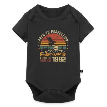 Born in February 1982 Birthday 1982 February - Baby Premium short-sleeve bodysuit - black - Front