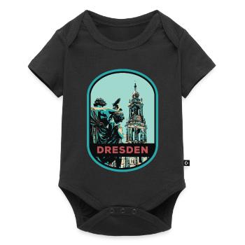 Illustration: Hofkirche Cathedral, Dresden - Baby Premium short-sleeve bodysuit - black - Front