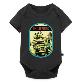 Farbenfroher Jeepney: Lebendiges Symbol der Philippinen - Baby Premium Kurzarmbody - Schwarz - Vorne