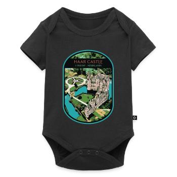 Illustration du château de Haar, Utrecht - Body à manches courtes Premium Bébé - noir - Devant