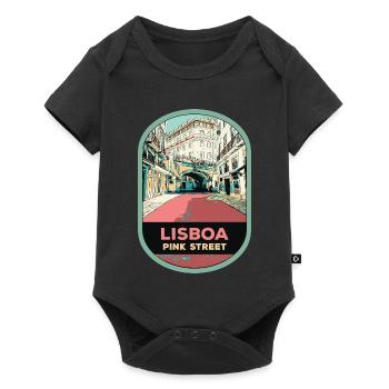 Illustration Rue Rose, Cais do Sodré - Baby Premium short-sleeve bodysuit - black - Front