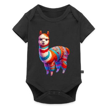 Alpaka - Baby Premium Kurzarmbody - Schwarz - Vorne