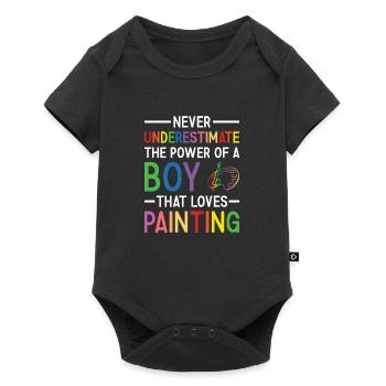 Painter Never Underestimate The Power Of A Boy - Baby Premium short-sleeve bodysuit - black - Front