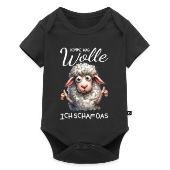 Komm Wolle Ich Schaf Das - Baby Premium Kurzarmbody - Schwarz - Vorne