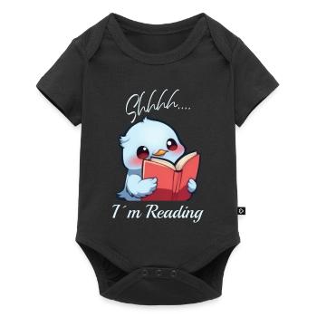 Oiseau avec livre - Body à manches courtes Premium Bébé - noir - Devant
