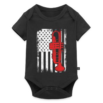 Drapeau Trumpet USA - Body à manches courtes Premium Bébé - noir - Devant
