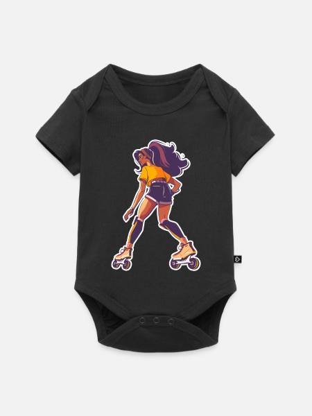 Rollschuhläuferin - Baby Premium Kurzarmbody - Schwarz