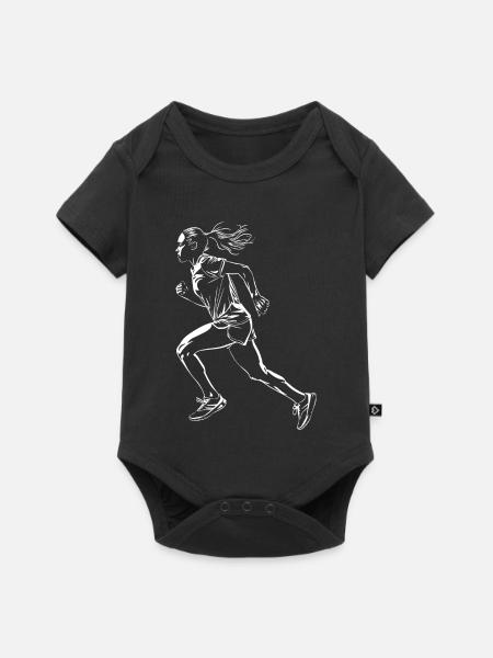 Läuferin Skizze - Baby Premium Kurzarmbody - Schwarz
