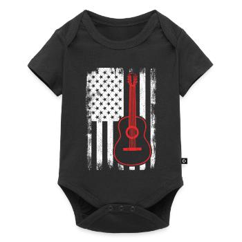 4th of July Guitar United States - Baby Premium short-sleeve bodysuit - black - Front