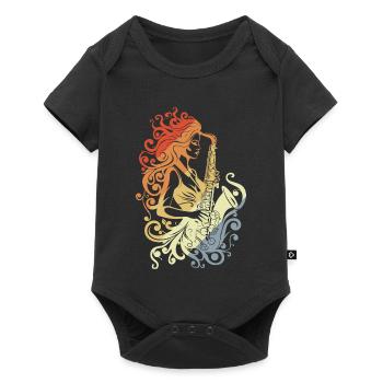 Vintage Saxophone Player - Baby Premium short-sleeve bodysuit - black - Front
