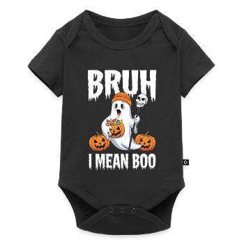Fantôme d’Halloween effrayant avec citrouilles - Body à manches courtes Premium Bébé - noir - Devant